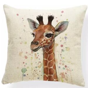 Giraffe Polyester Linen Pillow Cover‎